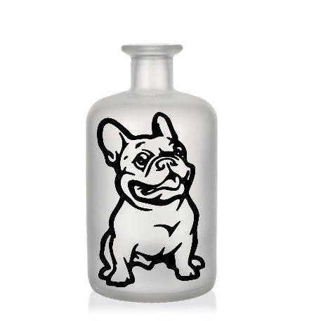 Beleuchtete Dekoflasche Französische Bulldogge mit Wunschtext und -motiv