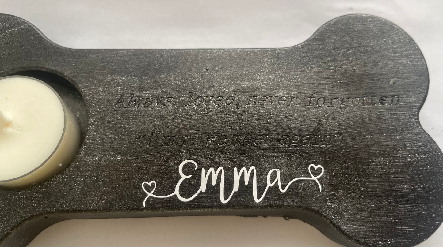 Teelichthalter Gedenktafel mit Spruch - Erinnerung