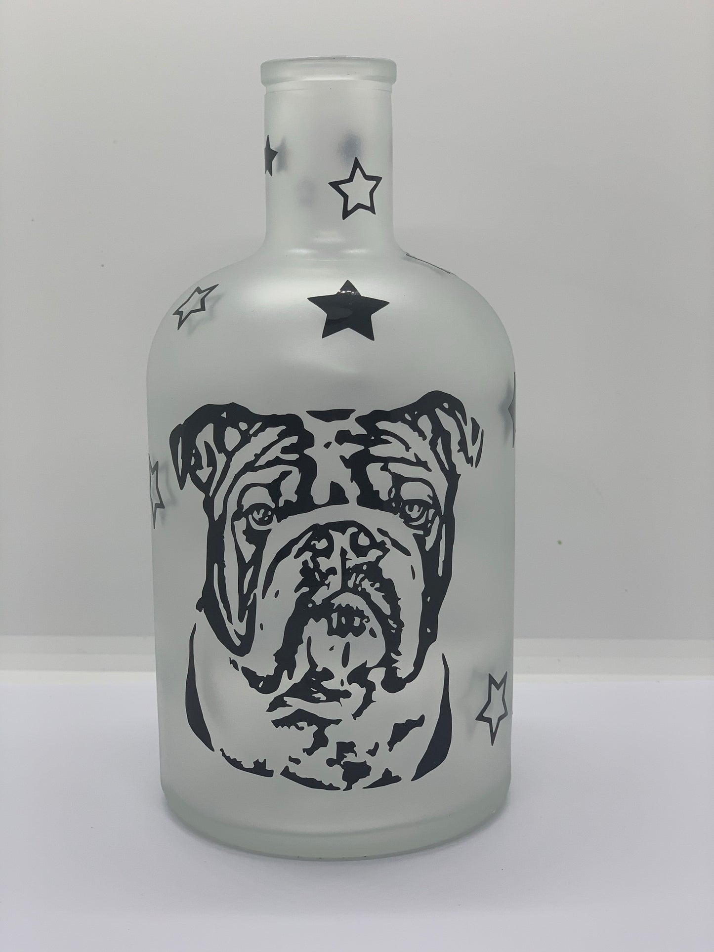 Beleuchtete Dekoflasche Englische Bulldogge #1
