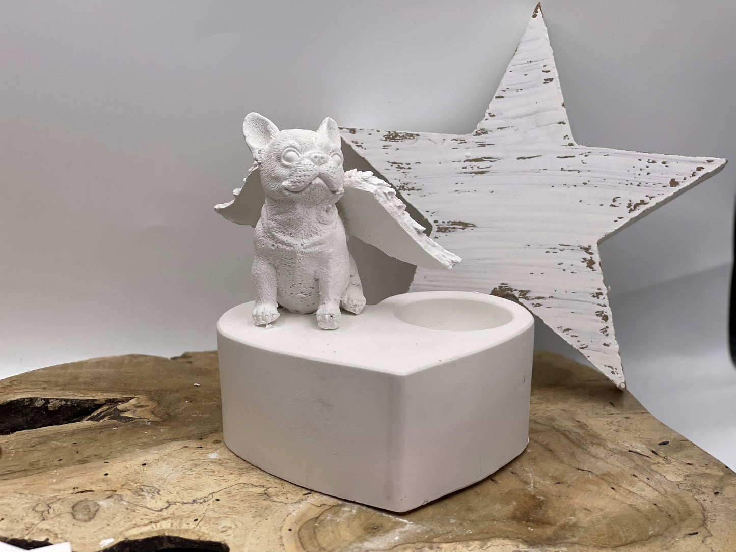 Französische Bulldogge Figur mit Teelichthalter #39