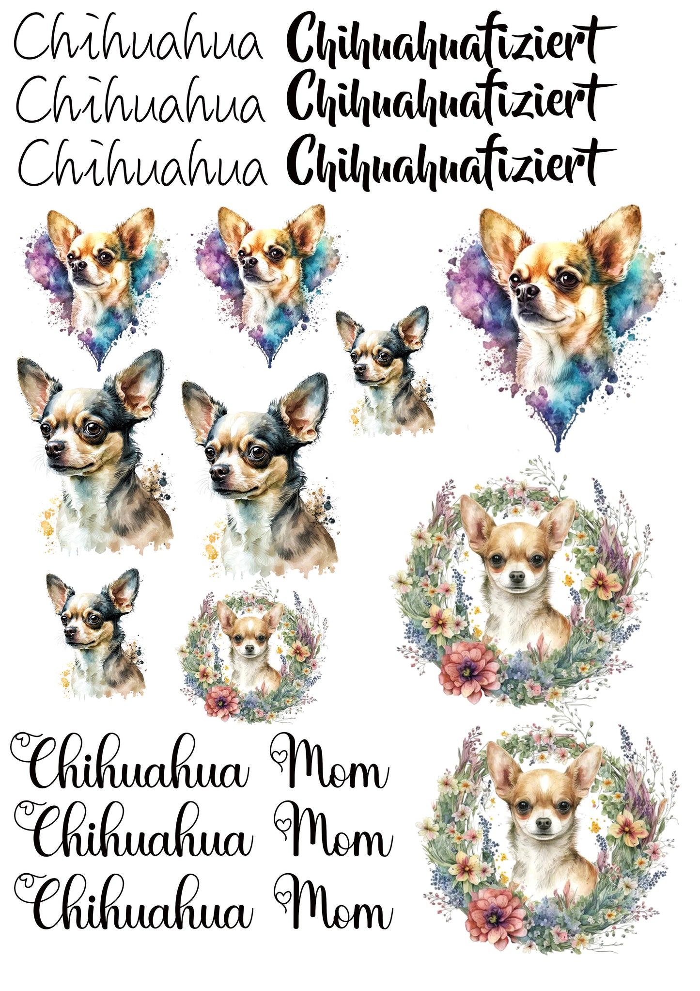 Chihuahua Wasserschiebefolie / Kerzentattoos #4
