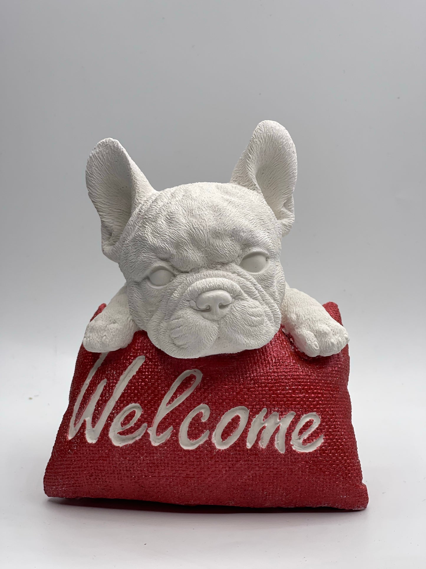 Französische Bulldogge Figur - Welcome zweifarbig #33