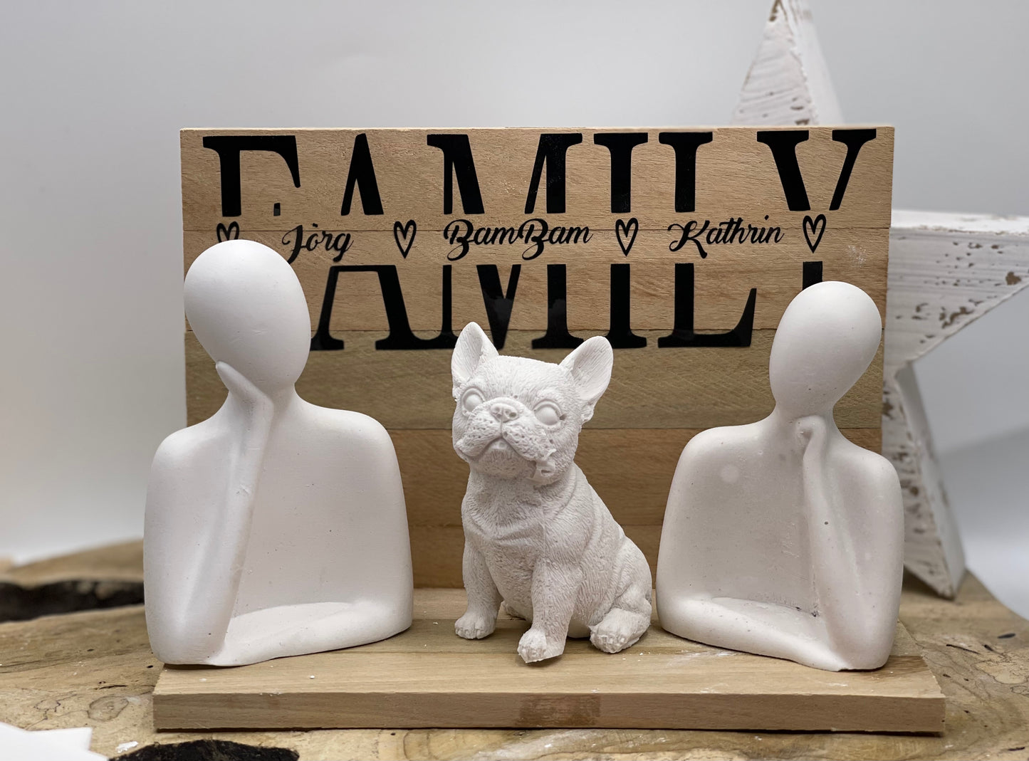 Dekoration Familie / Family mit Haustier
