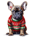 Französische Bulldogge Bügelbild Weihnachten #21
