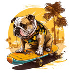 Englische Bulldogge Bügelbild Skater #4