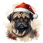 Mops Bügelbild Weihnachten #11