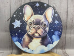 Französische Bulldogge Türschild / Dekoschild / Blechschild Weihnachten