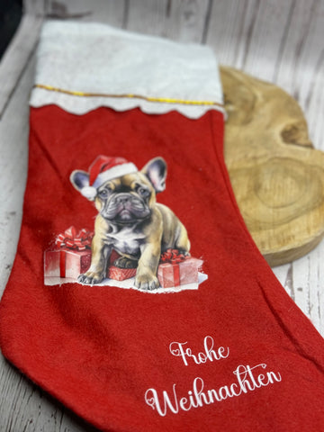 Französische Bulldogge Weihnachtssocke - Sale