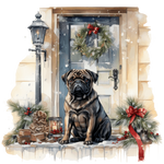 Mops Bügelbild Weihnachten #28