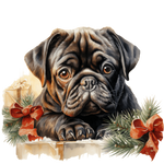 Mops Bügelbild Weihnachten #27