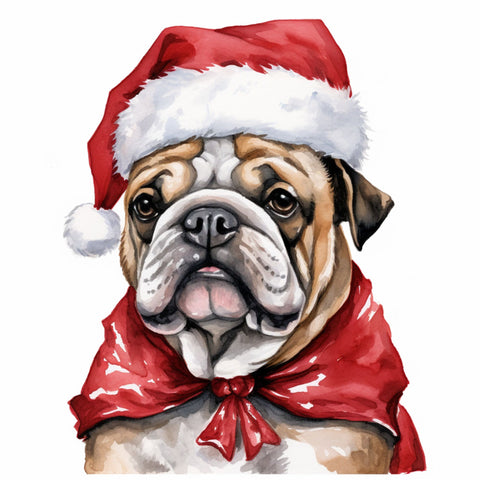 Englische Bulldogge Bügelbild Weihnachten #32