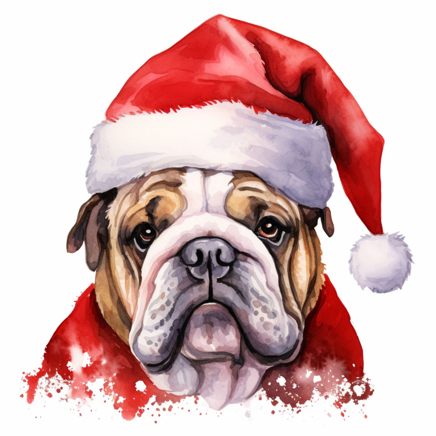 Englische Bulldogge Bügelbild Weihnachten #34