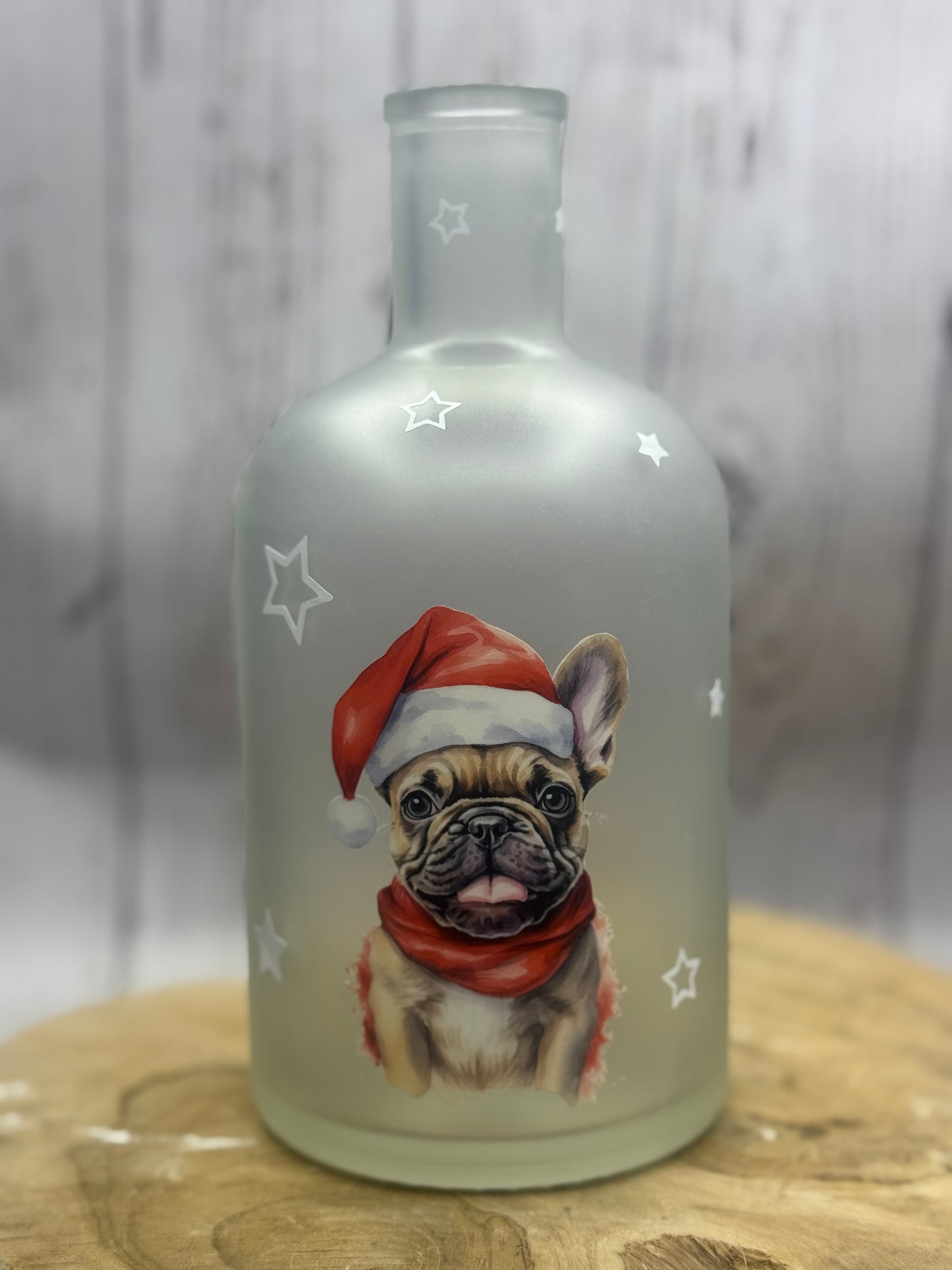 Französische Bulldogge Flasche Weihnachten sofort versandbereit - Sale