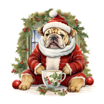 Englische Bulldogge Bügelbild Weihnachten #59