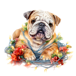 Englische Bulldogge Bügelbild Weihnachten #61