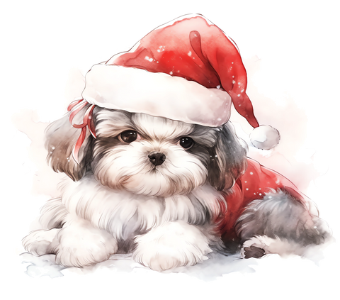 Shih Tzu Bügelbild Weihnachten #7