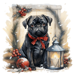 Mops Bügelbild Weihnachten #6