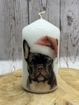 Französische Bulldogge Kerze / Stumpenkerze Weihnachten #16