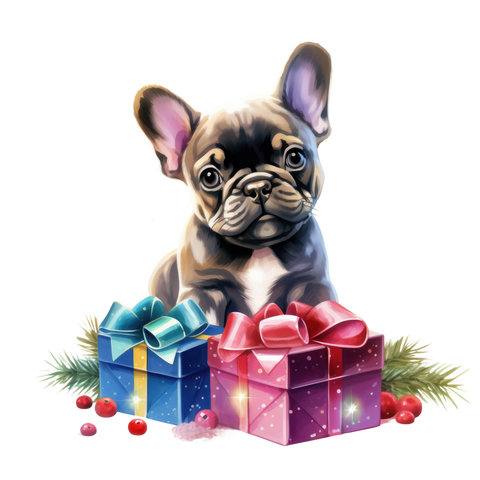 Französische Bulldogge Bügelbild Weihnachten #93