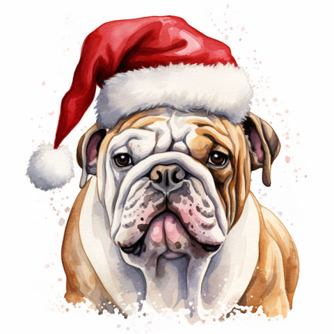 Englische Bulldogge Bügelbild Weihnachten #36