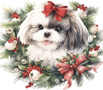 Shih Tzu Bügelbild Weihnachten #1