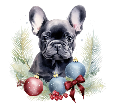 Französische Bulldogge Bügelbild Weihnachten #104