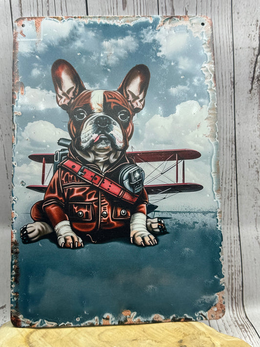 Französische Bulldogge Türschild / Dekoschild / Blechschild #131
