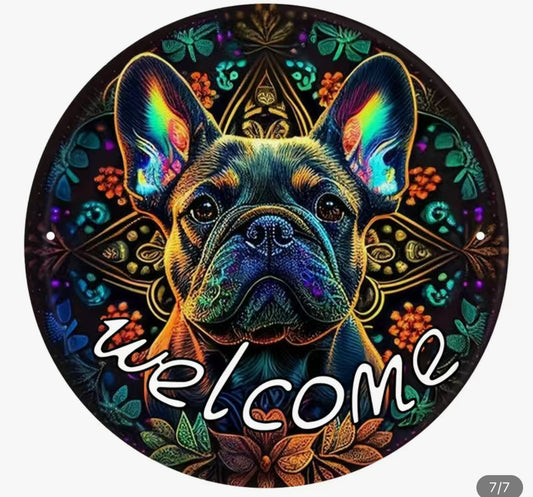 Französische Bulldogge Türschild / Dekoschild / Blechschild #4