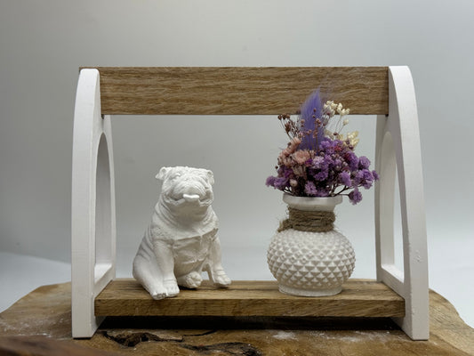 Englische Bulldogge Figur Dekoration Holz