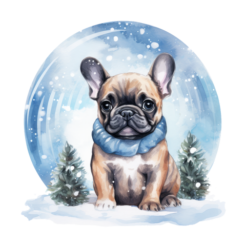 Französische Bulldogge Bügelbild Weihnachten #83