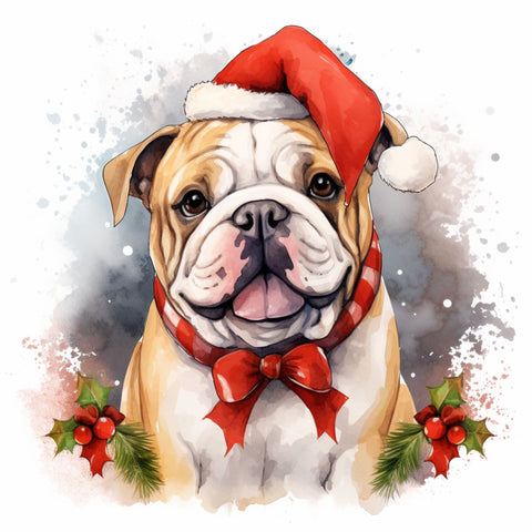 Englische Bulldogge Bügelbild Weihnachten #43