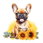 Französische Bulldogge Bügelbild Floral #21