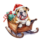 Englische Bulldogge Bügelbild Weihnachten #24