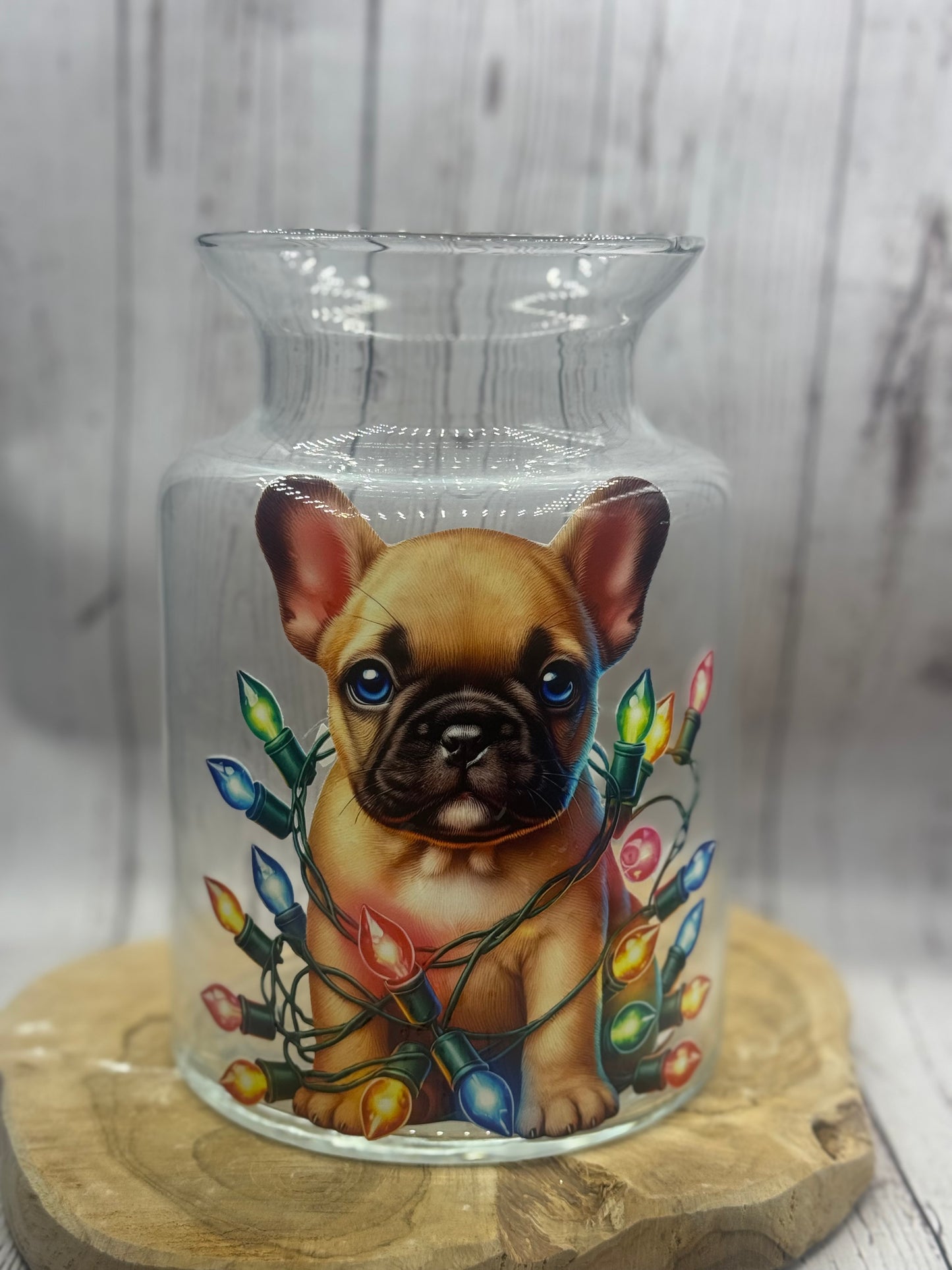 Französische Bulldogge Vase Weihnachten sofort versandbereit - Sale