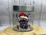 Französische Bulldogge Glas Weihnachten sofort versandbereit