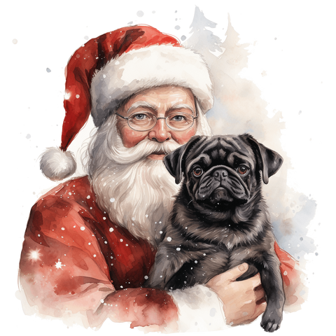 Mops Bügelbild Weihnachten #20