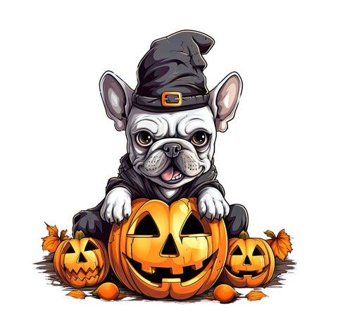 Französische Bulldogge Bügelbild Halloween #7