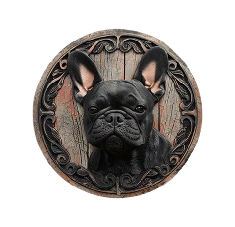 Französische Bulldogge Türschild / Dekoschild / Blechschild