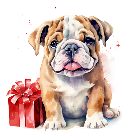Englische Bulldogge Bügelbild Weihnachten #15