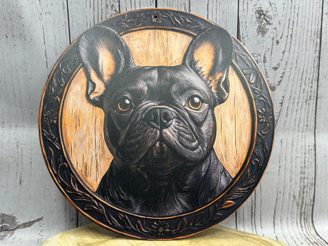 Französische Bulldogge Türschild / Dekoschild / Blechschild