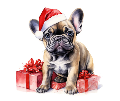 Französische Bulldogge Bügelbild Weihnachten #26