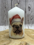 Französische Bulldogge Kerze / Stumpenkerze Weihnachten #17