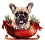 Französische Bulldogge Bügelbild Weihnachten #87