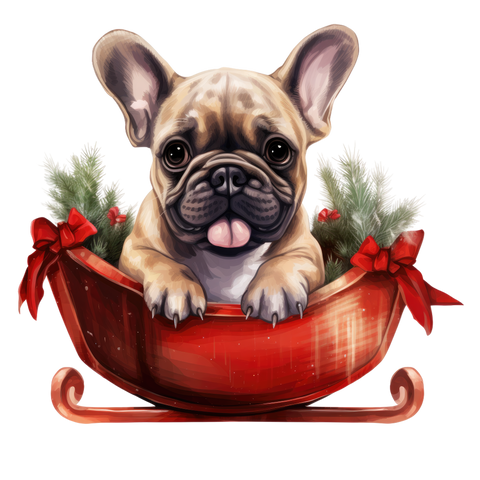 Französische Bulldogge Bügelbild Weihnachten #87