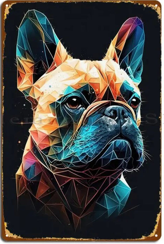 Französische Bulldogge Türschild / Dekoschild / Blechschild #4