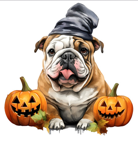 Englische Bulldogge Bügelbild Halloween #4