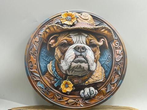 Englische Bulldogge Türschild / Dekoschild / Blechschild