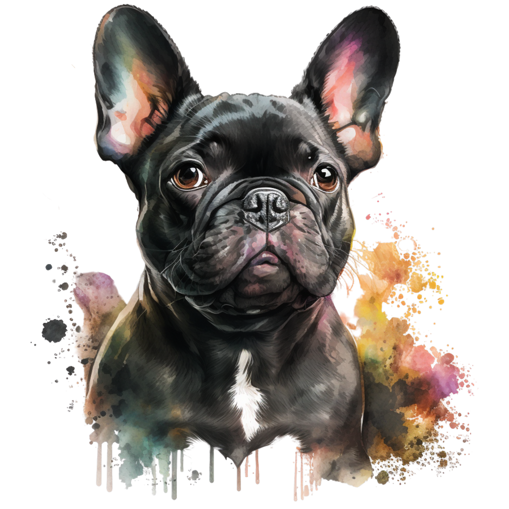 Französische Bulldogge Bügelbild Watercolor #18 – Bullyzauber