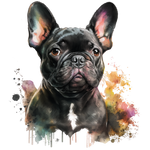 Französische Bulldogge Bügelbild Watercolor #18