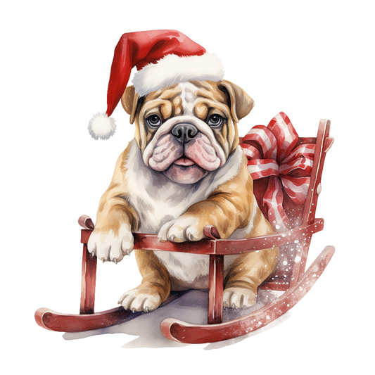 Englische Bulldogge Bügelbild Weihnachten #26